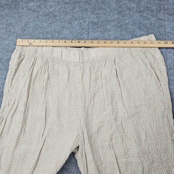 Eileen Fisher Pants Womens 3X Gingham Check Pull On Coastal Lightweight Tapered - Picture 5 of 8